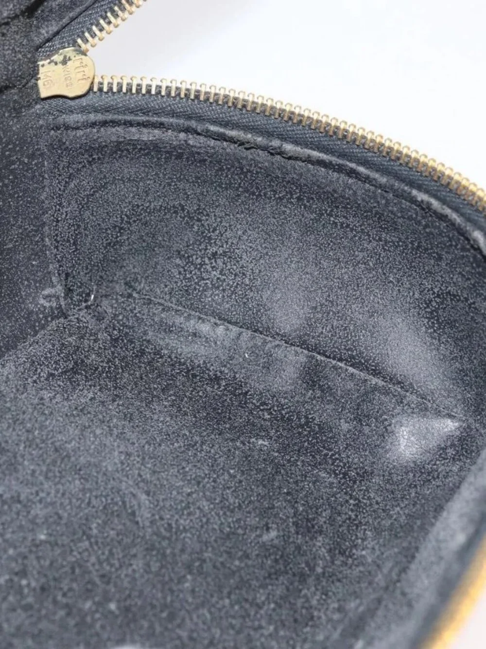 GUCCI Bamboo Vanity Hand Bag Patent leather Gray Gold 032 1705 0151 Auth